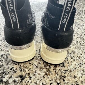 Michael Kors Black and Silver High-Top Sneakers